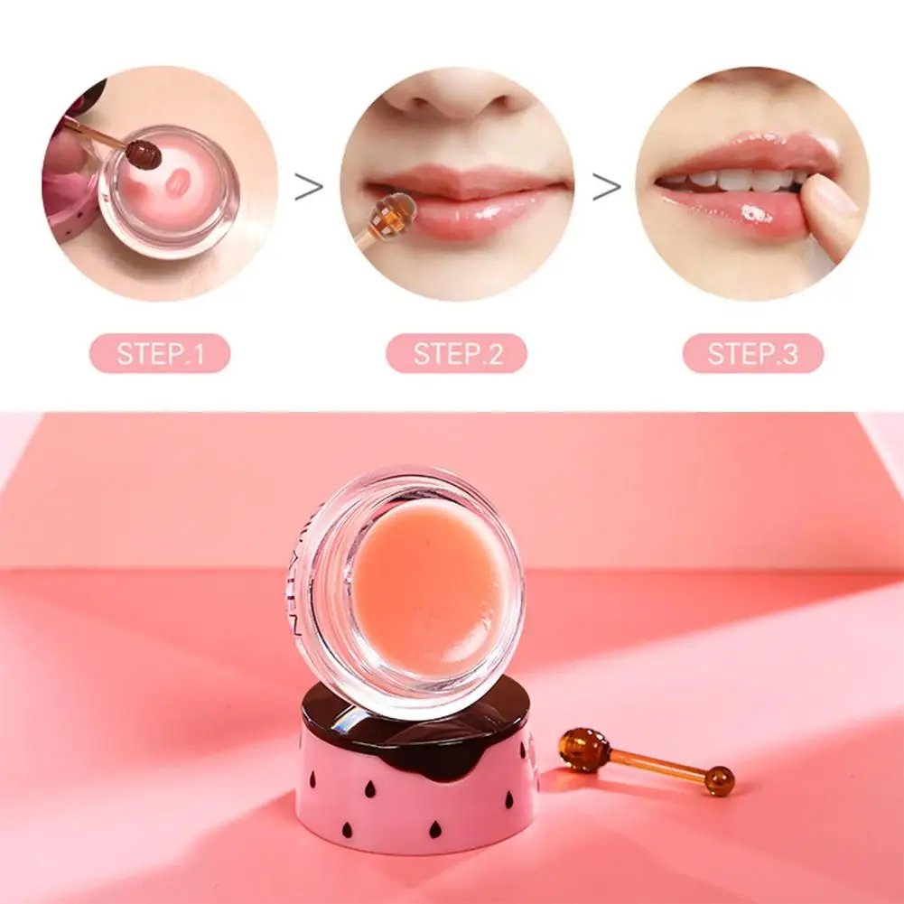 Strawberry Bee pelembap bibir melembabkan menutrisi anti-kerut retak menghilangkan perbaikan kulit mati lembut halus produk perawatan masker bibir