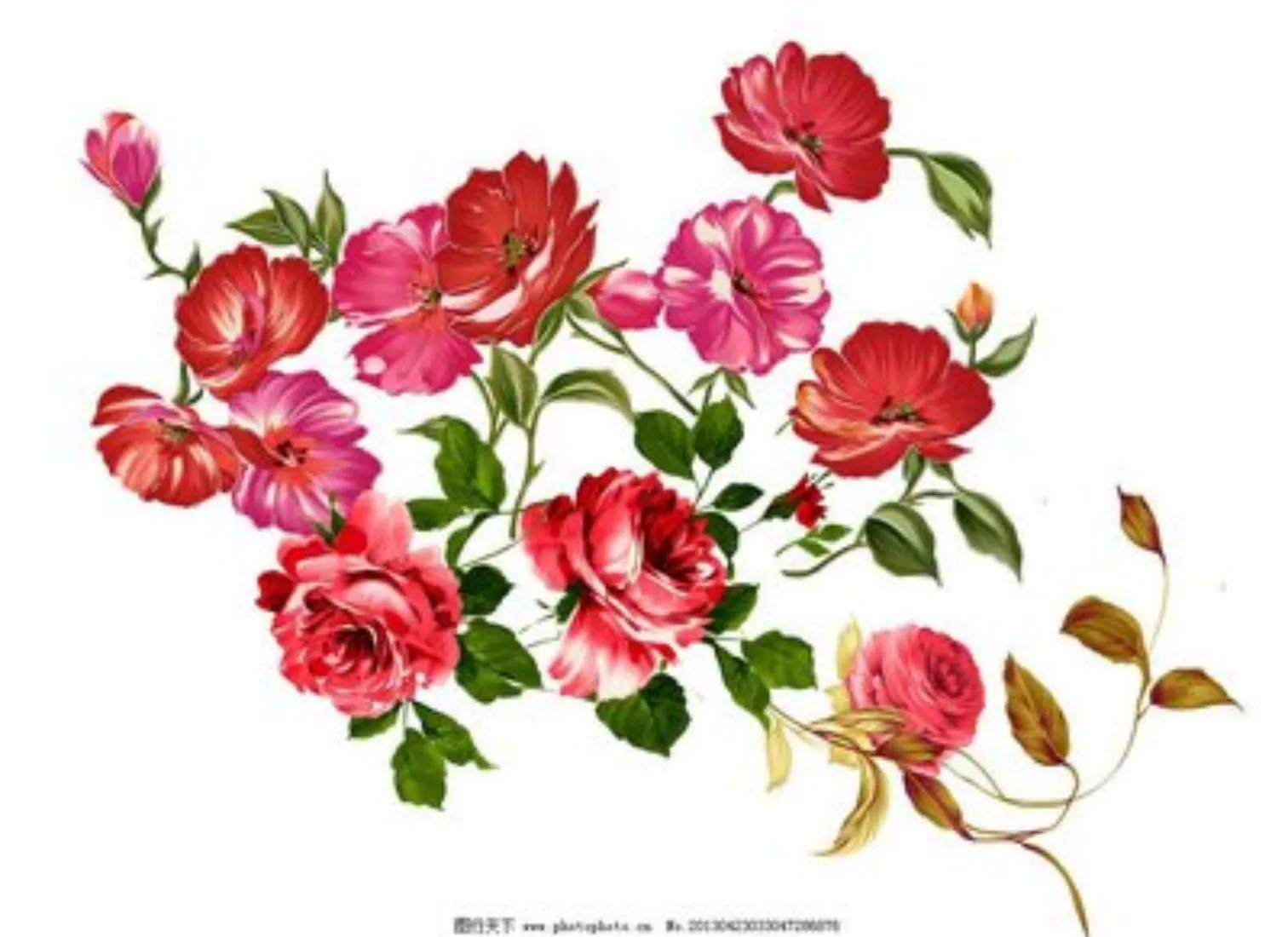 300406-Romantic Floral Hand Paint By Numbers Home Decoration Art