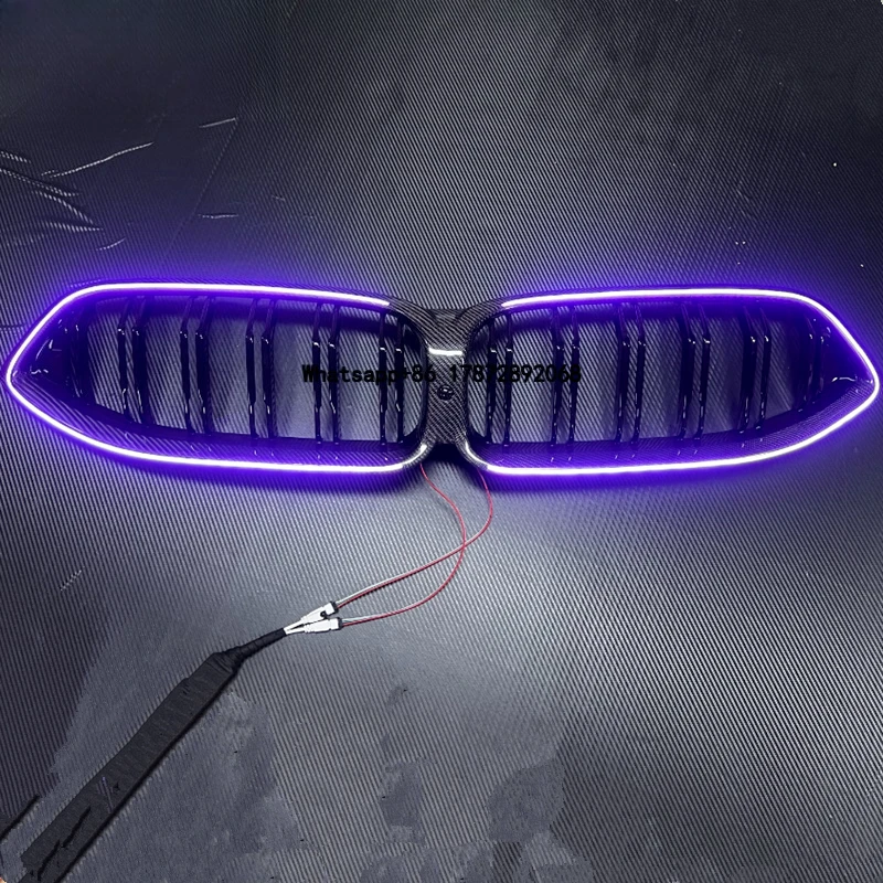 

LED Carbon Fiber Double Line Style Racing Grills For 8 Series G14 G15 G16 840i 840d M850i 2019-2025 Carbon Fiber Led Grills