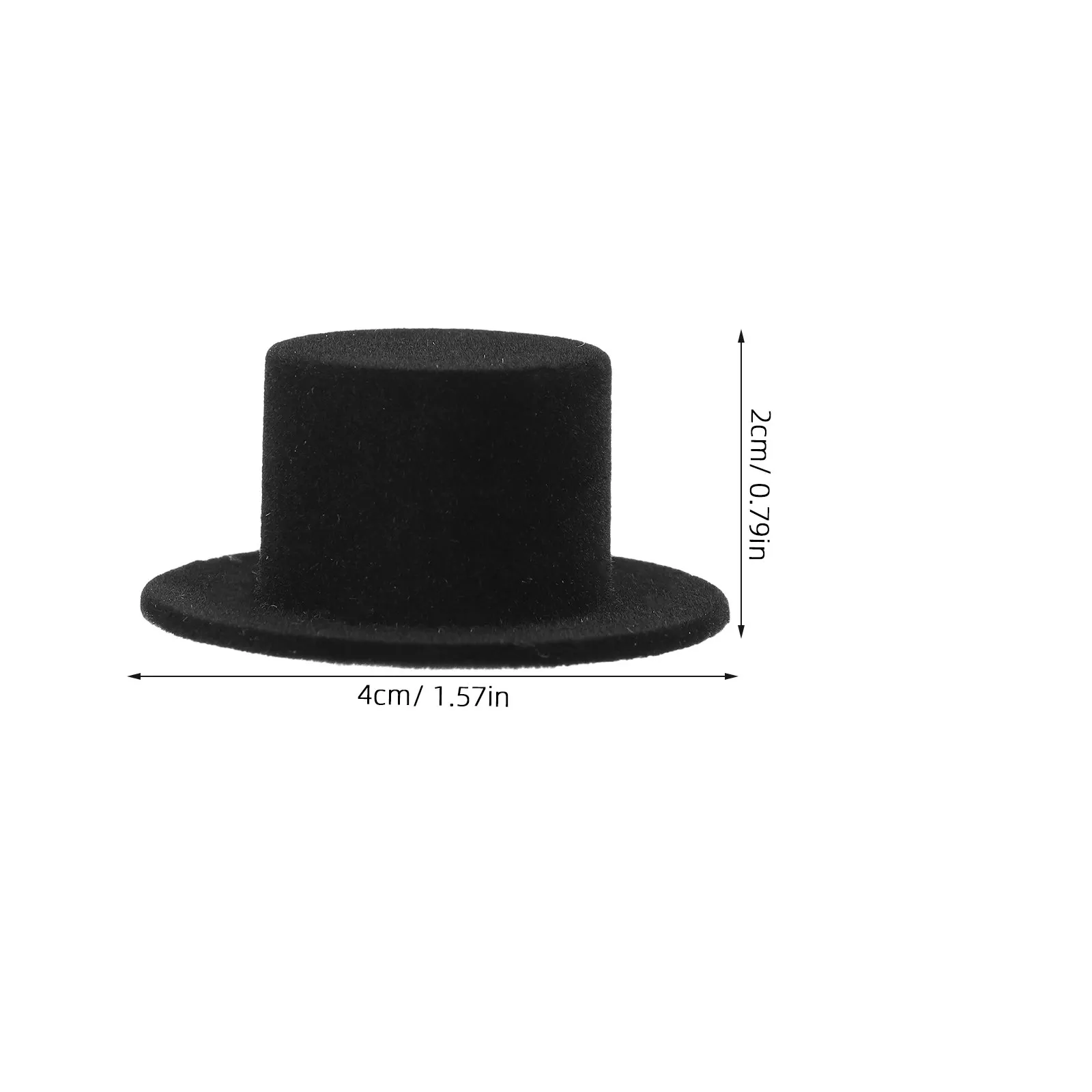 12Pcs Mini Black Top Hats Versatile Miniature Craft Hats for DIY Christmas Party Ornament Decoration Mini Hat