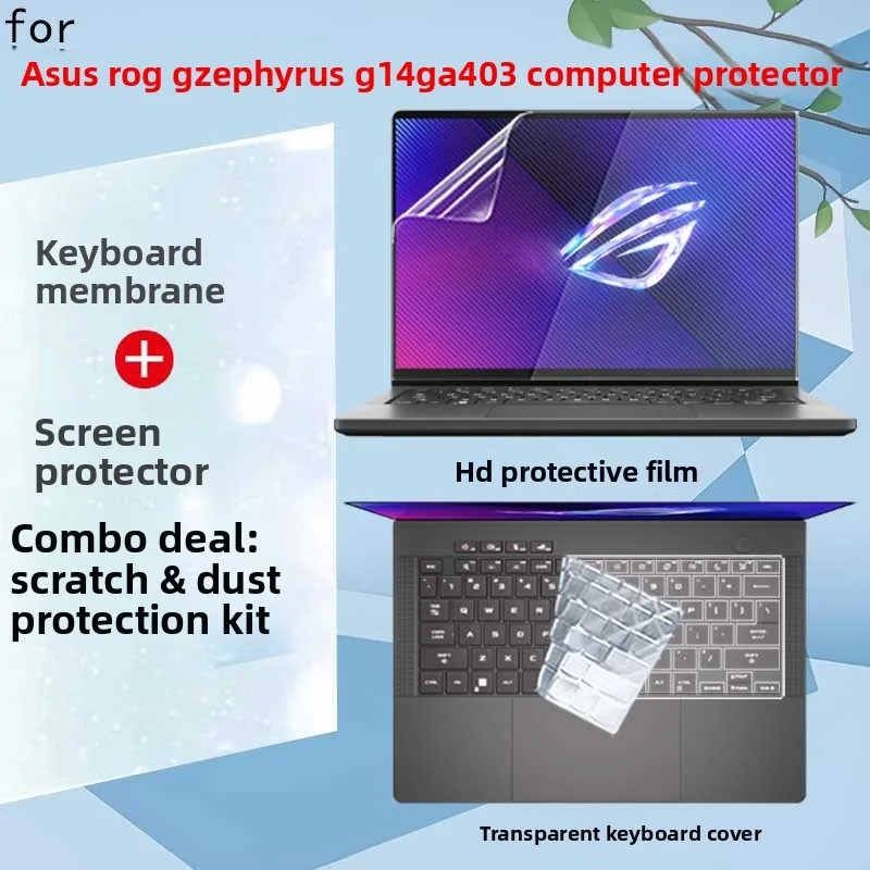 

For ASUS ROG Zephyrus G14 GA403 computer screen protector keyboard cover anti glare and anti blue light transparent film
