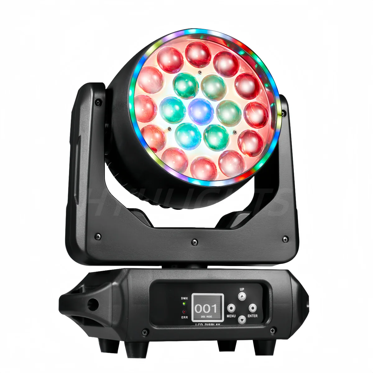 

19x15W RGBW Beam Wash/Zoom Light Professional DJ/Bar LED Stage Lights Machine DMX512 Halo Effect Circle control Moving Head