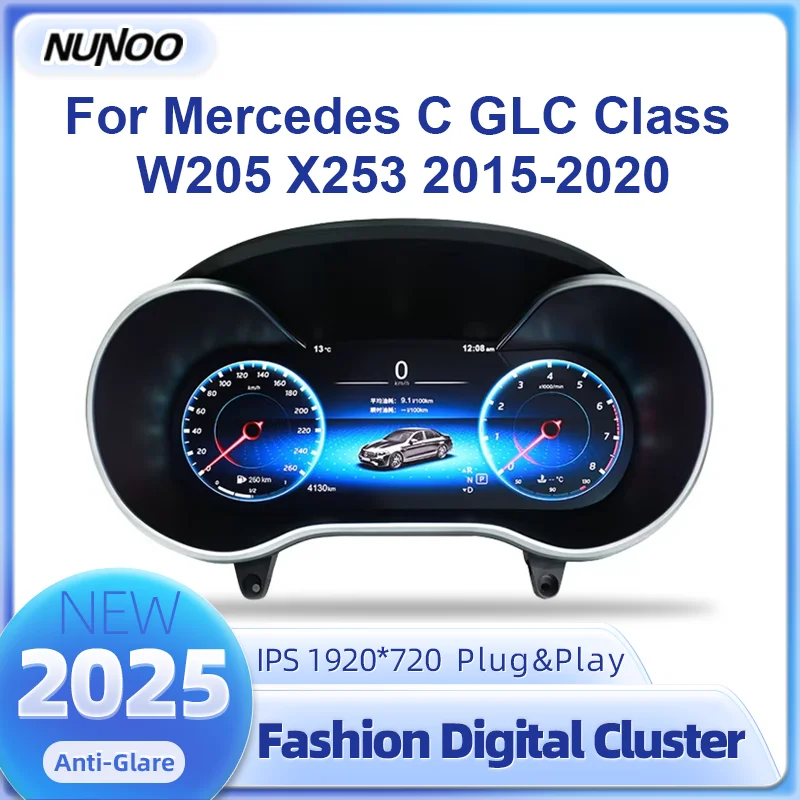 

12,3-дюймовый ЖК-цифровой приборной панели для Mercedes Benz C GLC Class W205 X253 2015-2020, дисплей спидометра, приборная панель