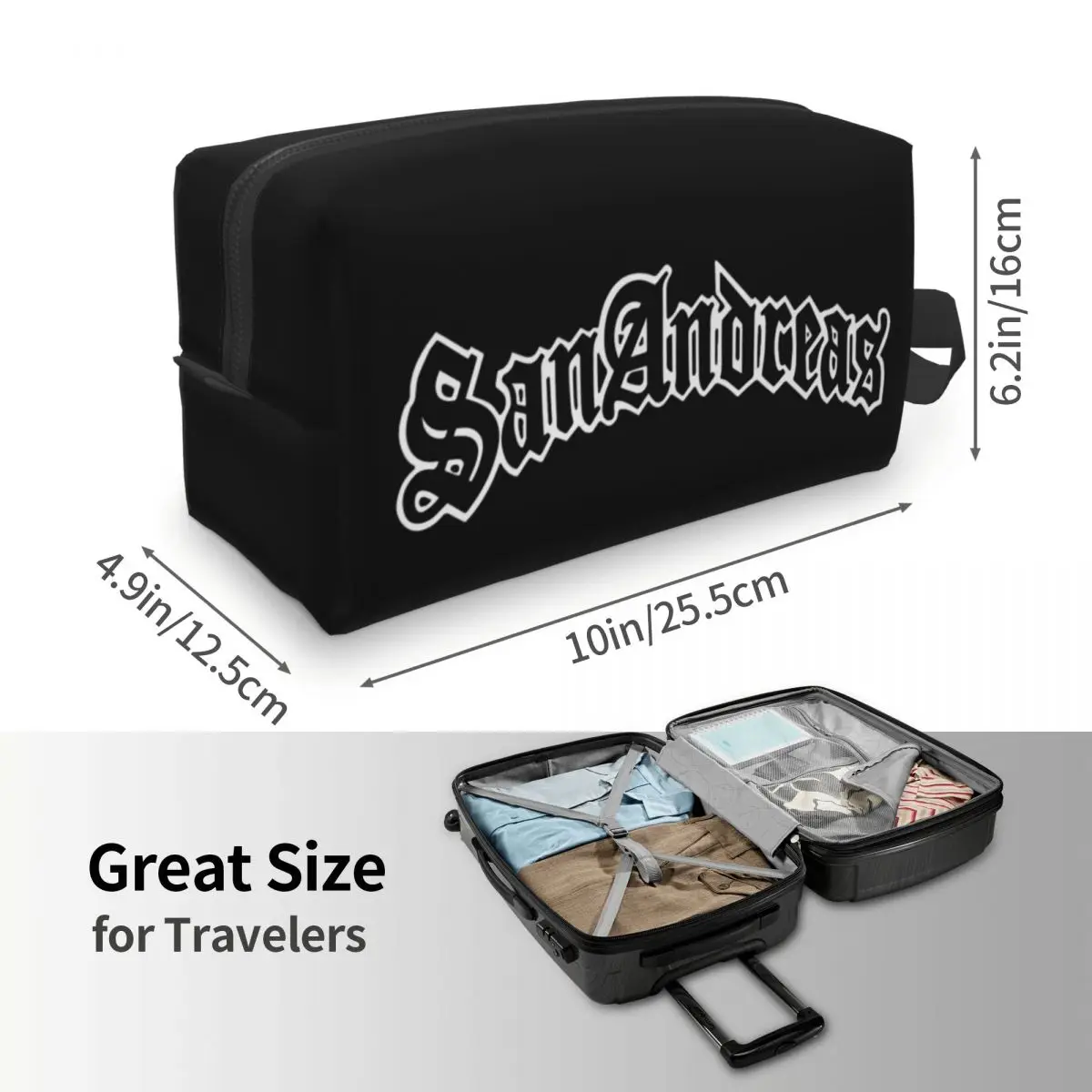 Sherm Head GTA San Andreas Logo Косметичка Органайзер для косметики Набор для хранения Dopp Косметичка для туалетных принадлежностей Пенал