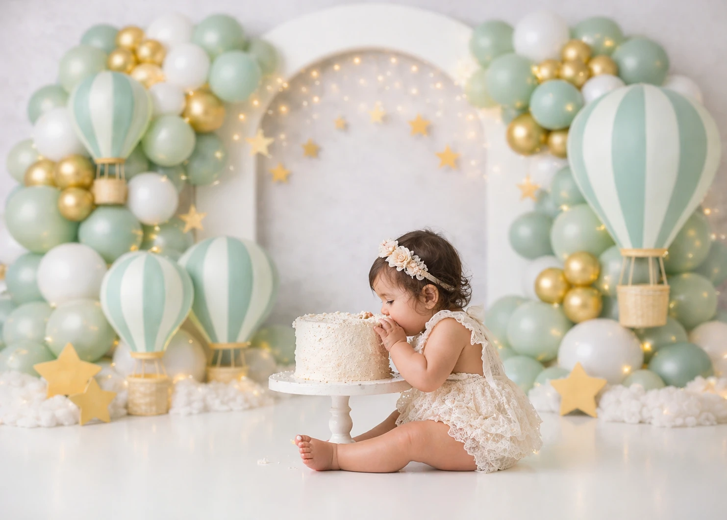 Hot Air Balloons And Stars Photography Backdrop Kids Baby Cake Smash Photocall Decor Child Adult Birthday Studio Backgrounds