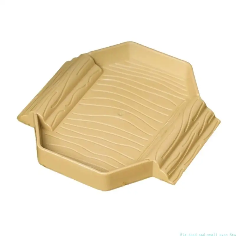 581C Plastic Turtles Soaking Pool Smooth Easy Cleaning Multifunction Feeding Bowl Water Basin Bath with Ramps For Reptiles