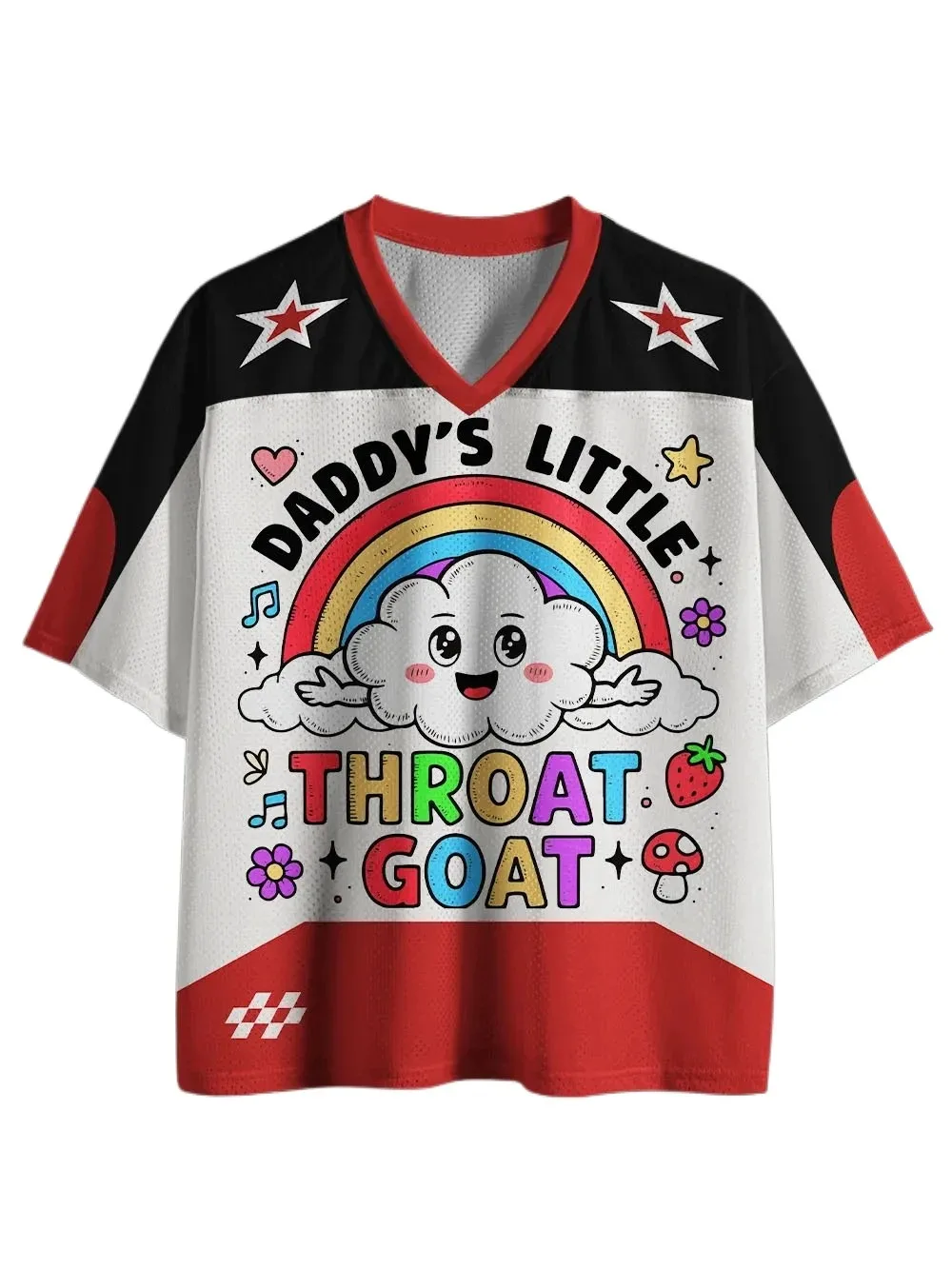 Y2K Rainbow Cloud Pattern 3D Print Men Sports V-neck T-shirt Outdoor Street Casual Fashion Quickdrying Breath Parent-child Cloth