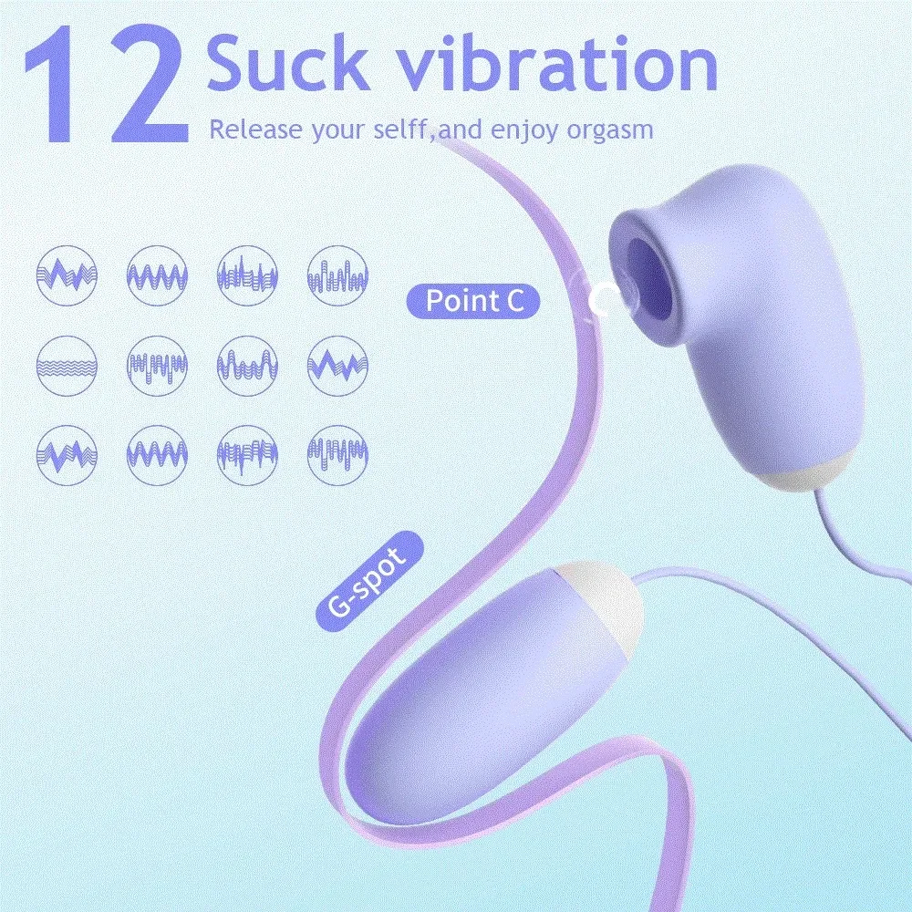 Magic Box Clitoral Sucking Vibrator with Vibrating Egg G Spot Nipple Stimulator 12 Speeds Vagina Sex Toy for Women view 2