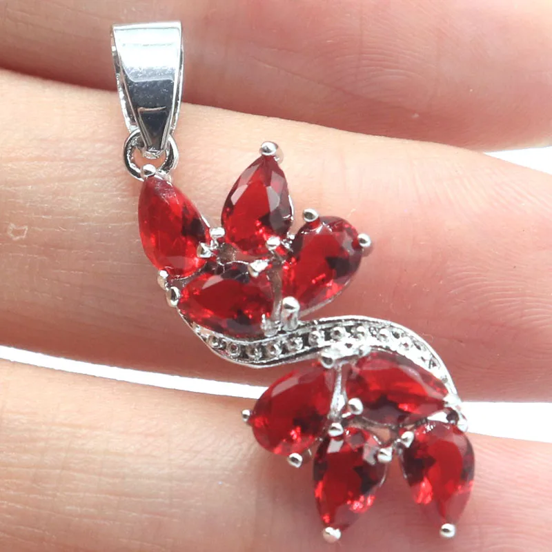 

Buy 5 Get 1 Free 35x12mm Stunning Green Amethyst Blood Ruby New Stone Iolite White CZ Woman's Silver Pendant