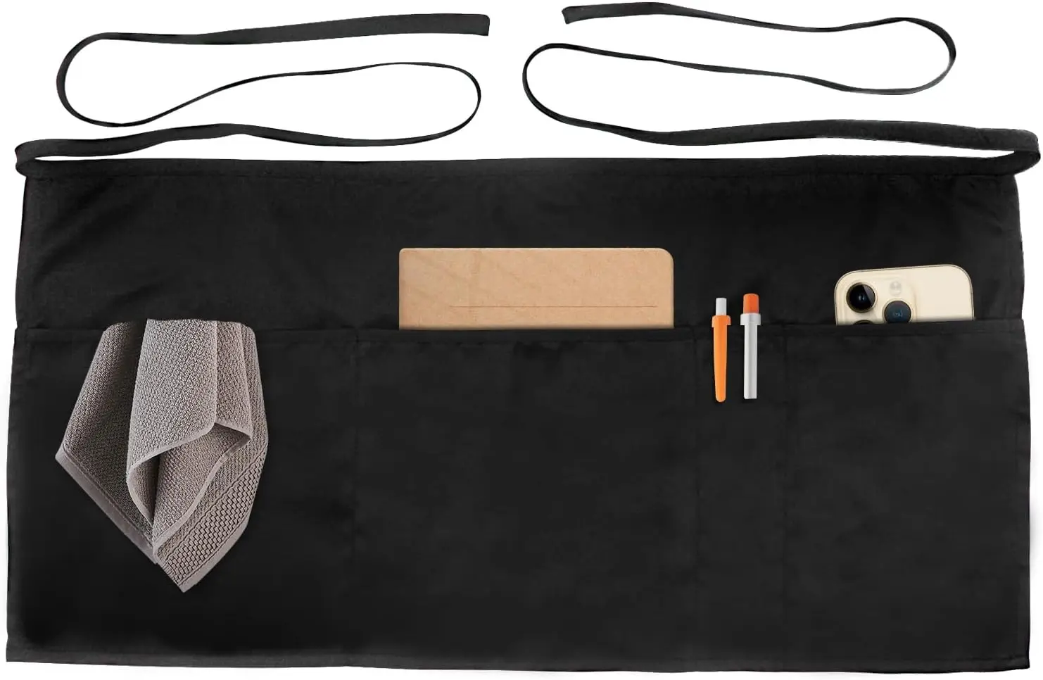 

Фартуки с 4 карманами, варианты упаковки: 3 или 7 штук, размер 23,5'' x 11,5'', прочные и практичные для использования на кухне.