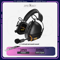 James Donkey 008 Tactical Gaming Earphones Wired 7.1 Head Mounted Esports Computer Earphones Noise Reduction Usb Microphone