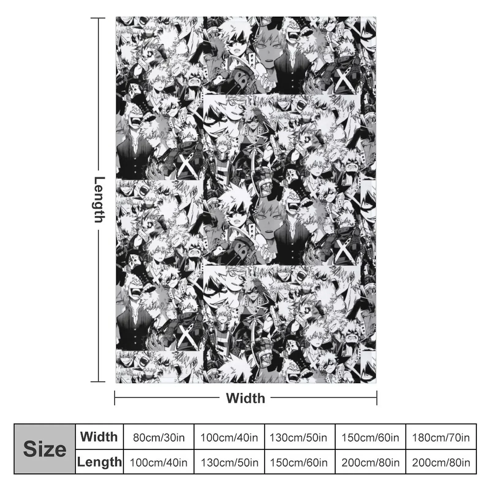 Katsuki Bakugou Throw Blanket couch cozy soft plush fuzzy picnic outdoor blanket