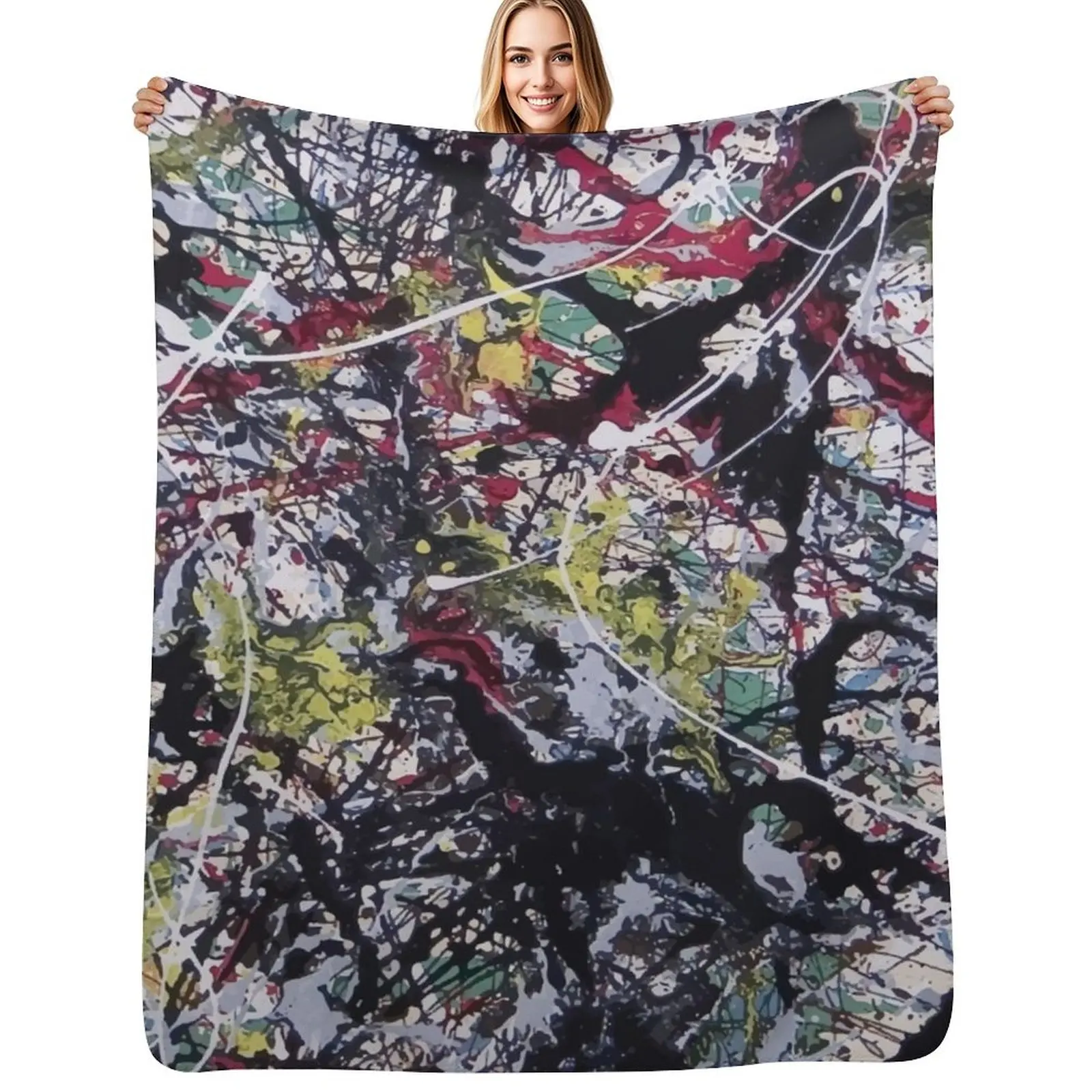 

J.Pollock style art digitally vectorised Throw Blanket For Baby bed plaid Sleeping Bag Blankets Sofas Of Decoration Blankets