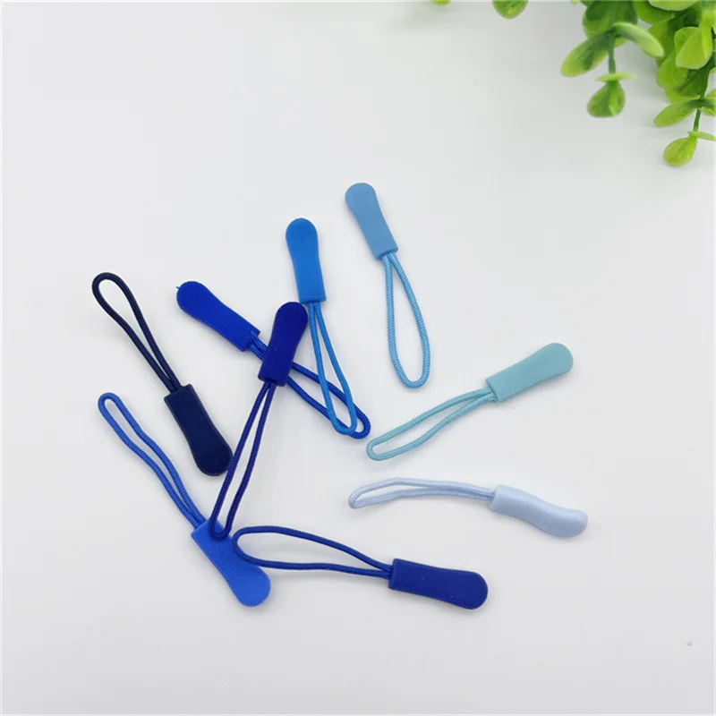 

1000pcs Blue Collection Zipper Pull Puller End For Clothing Rope Tag Replacement Clip Broken Buckle Fixer Zip Cord Tab Wholesale