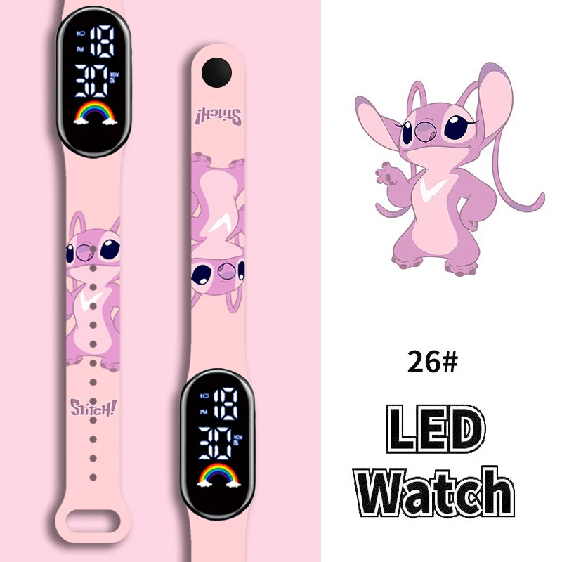 Disney Cartoon Stitch orologi per bambini ragazze Fashion bracciale LED orologio da donna orologio elettronico digitale impermeabile per bambini