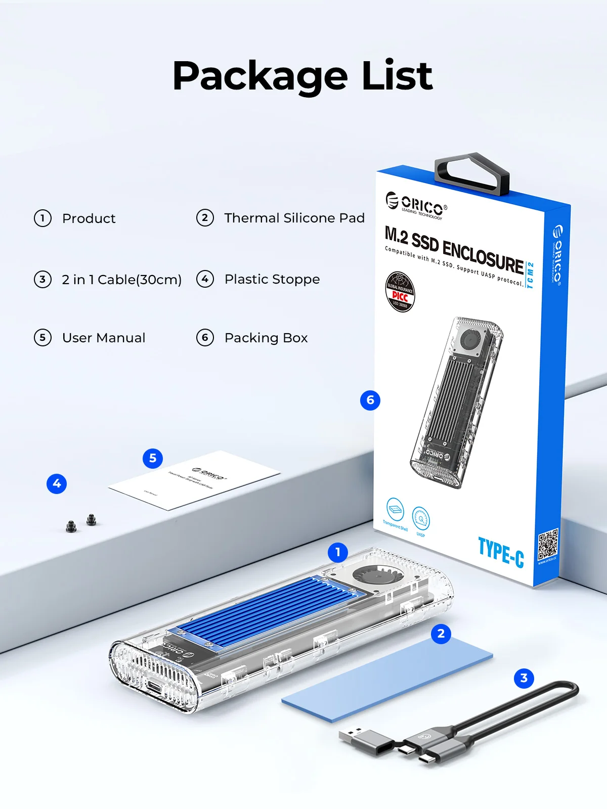 Imagem -06 - Orico-ssd Caixa com Ventilador de Refrigeração Compatível com Thunderbolt3 Usb 3.2 40gbps Nvme M.2 Macbook Pro