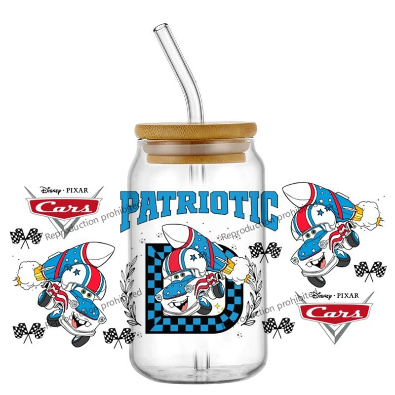 

Trendy American animated characters 3D Sticker Decals UV DTF For 16oz Libbey Glass Cup Mug Coffee Car Wrap DIY