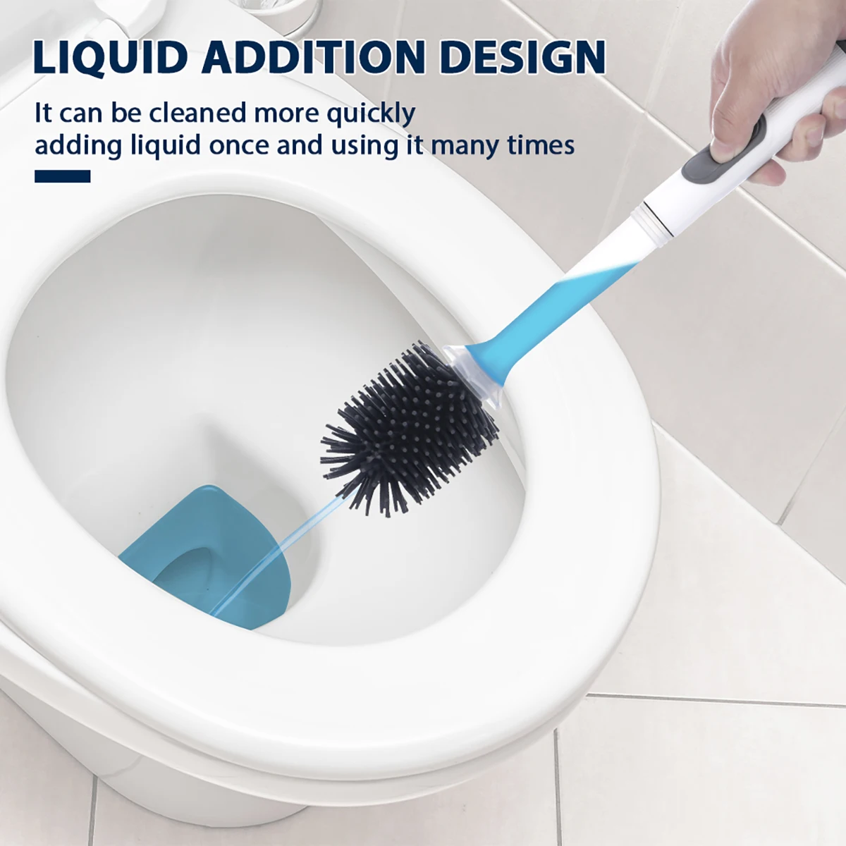 Long Handle Toilet Cleaning Brush Silicone Toilet Brushes for Bathroom Toilet Cleaning Brush Bendable Silicone Brush Head