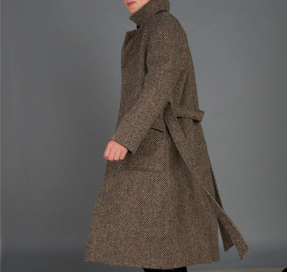 Herringbon Fashion Men Coat Tailor-Made Single Breaste Blazer Men Overcoat Formal Wear Business Causal Daily Party Customized