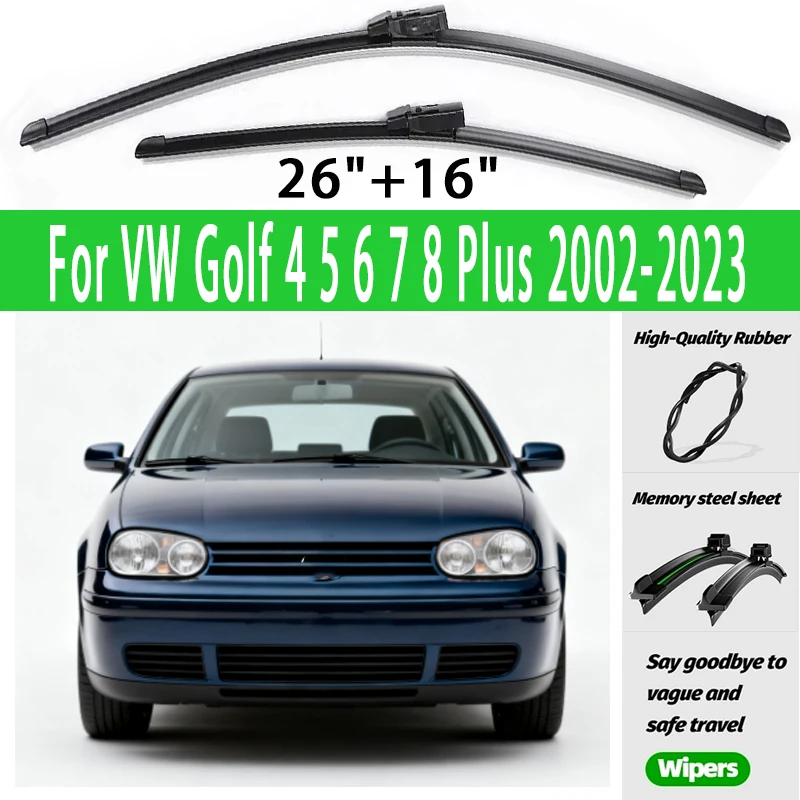 

2pcs Front Windshield Wiper Blades Windscreen Wipers For VW Golf 4 5 6 7 8 Plus MK4 MK5 MK6 MK7 MK8 2002-2023 2017 2018 2019