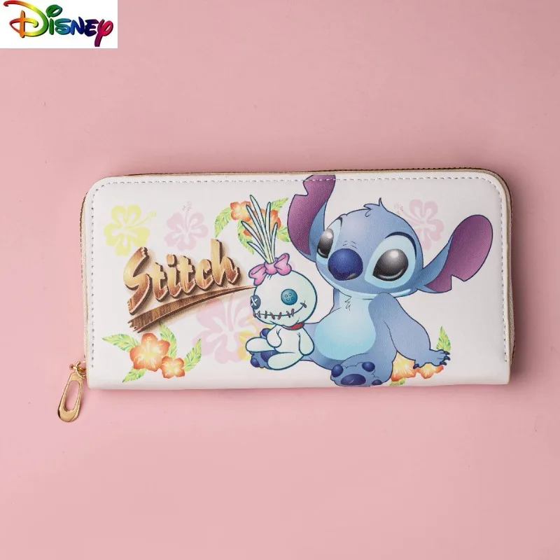

Disney high-quality PU cartoon Stitch anime wallet for women, long multi-functional storage coin purse