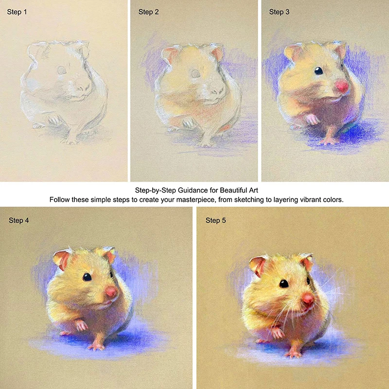 KALOUR Pro Buntstifte-Set, Art Pastel Chalk Portrait Kit, ideal für Mixed Media Layering Blending Traditional Paste Painting