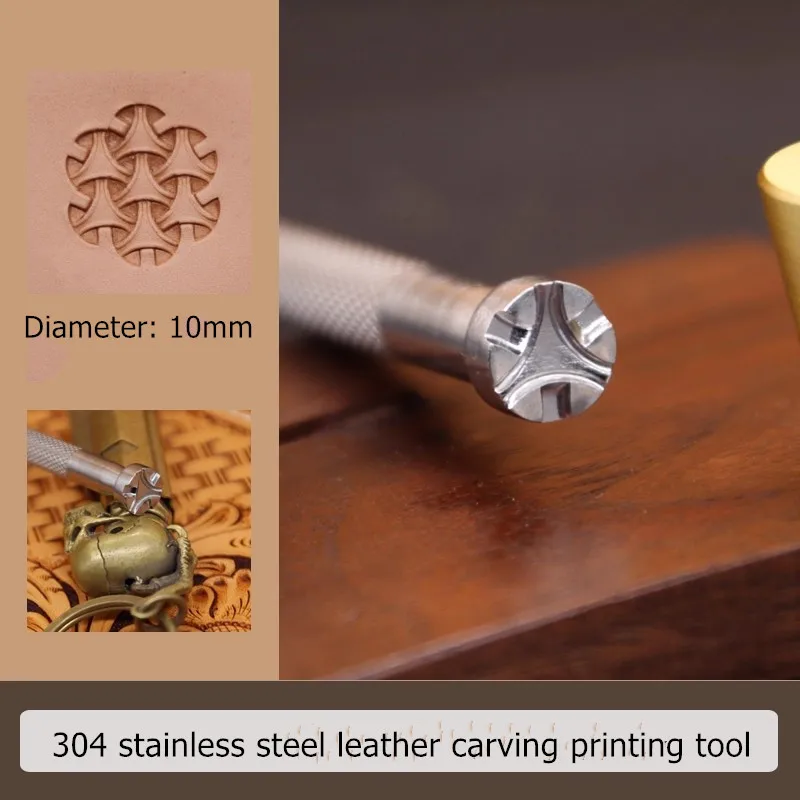 Sello de patrón de armadura KJ308/310 8/10 mm - Molde de estampado 3D de acero inoxidable 304 para cuero tostado vegetal | Herramienta de bricolaje estilo caballero