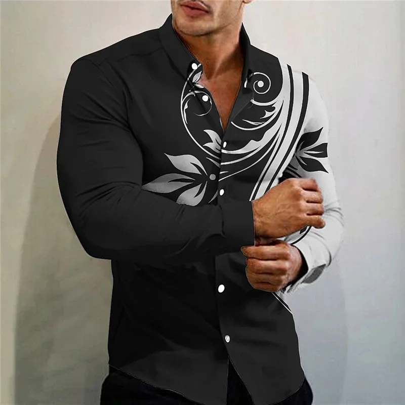 Camisa de traje con gráfico transparente, tejido suave y cómodo, ajustado, talla grande, tendencia de primavera y verano, novedad de 2023