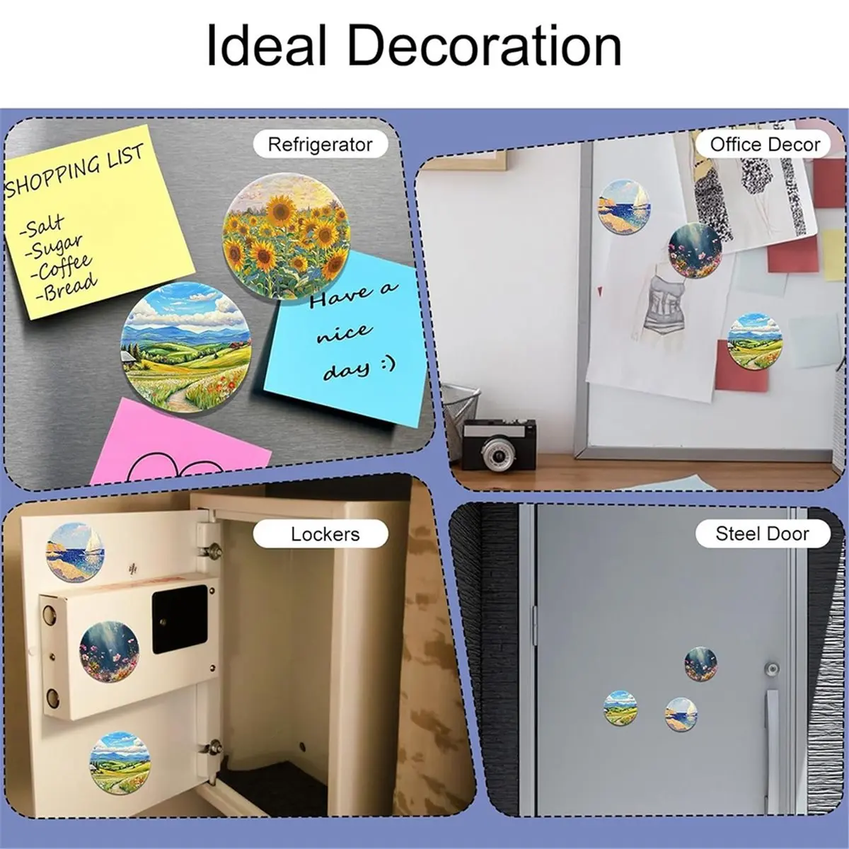 50-Pack Mini Magnetic Canvas Panels for Art - Ideal for Fridge, Locker & DIY Crafts