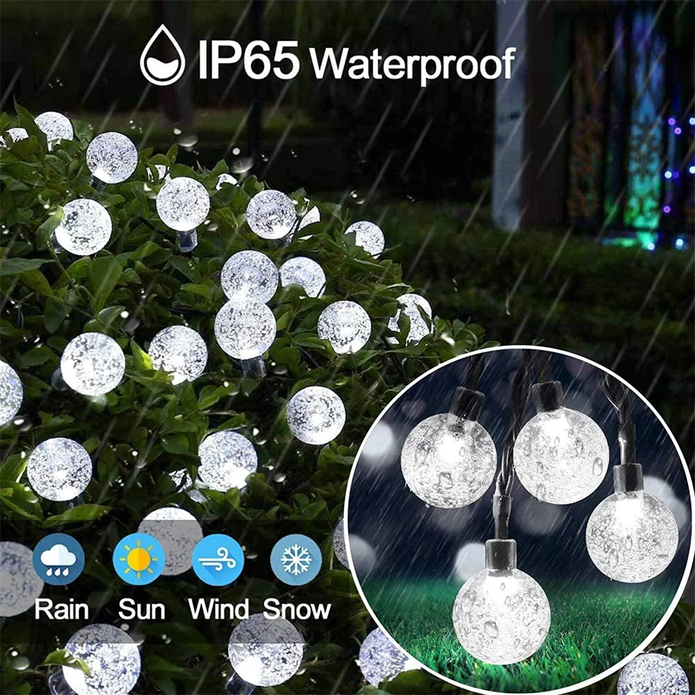 Solar String Lights Outdoor Decoration Solar Fairy Lights Waterproof with 8 Modes Solar Garden Lights Globe Lighting 346