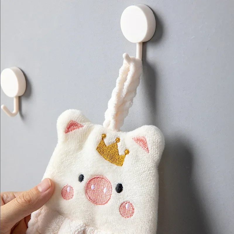 

Hangable Kitchen Towel Household Soft Bathroom Coral Velvet Towel Korean Style Hand Towel Cartoon Style Kitchen Towels