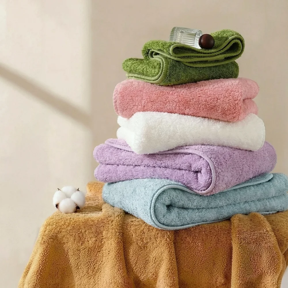 Premium Long Staple Cotton Towel Soft Face Cloth Bath Towel Breathable Absorbent Home Spa Washcloth Durable Hotel Quality