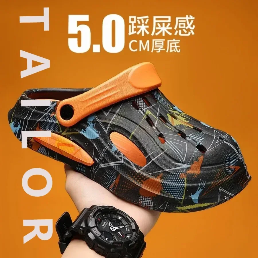 

2025 качественные мужские полые повседневные сандалии, летняя мужская непромокаемая обувь из ЭВА, мужские уличные тапочки для мужчин, удобная обувь