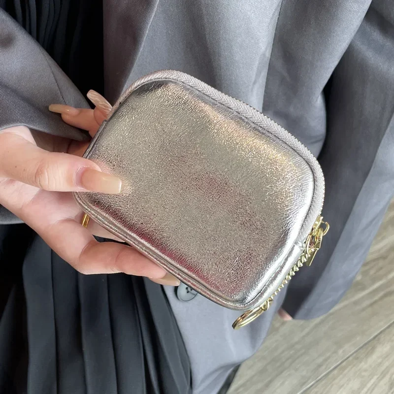 

Small Money Bag Female Zipper Storage Bags Pouch Women Clutch Mini Coin Purse Genuine Leather Wallet Credit Card Cash Holder