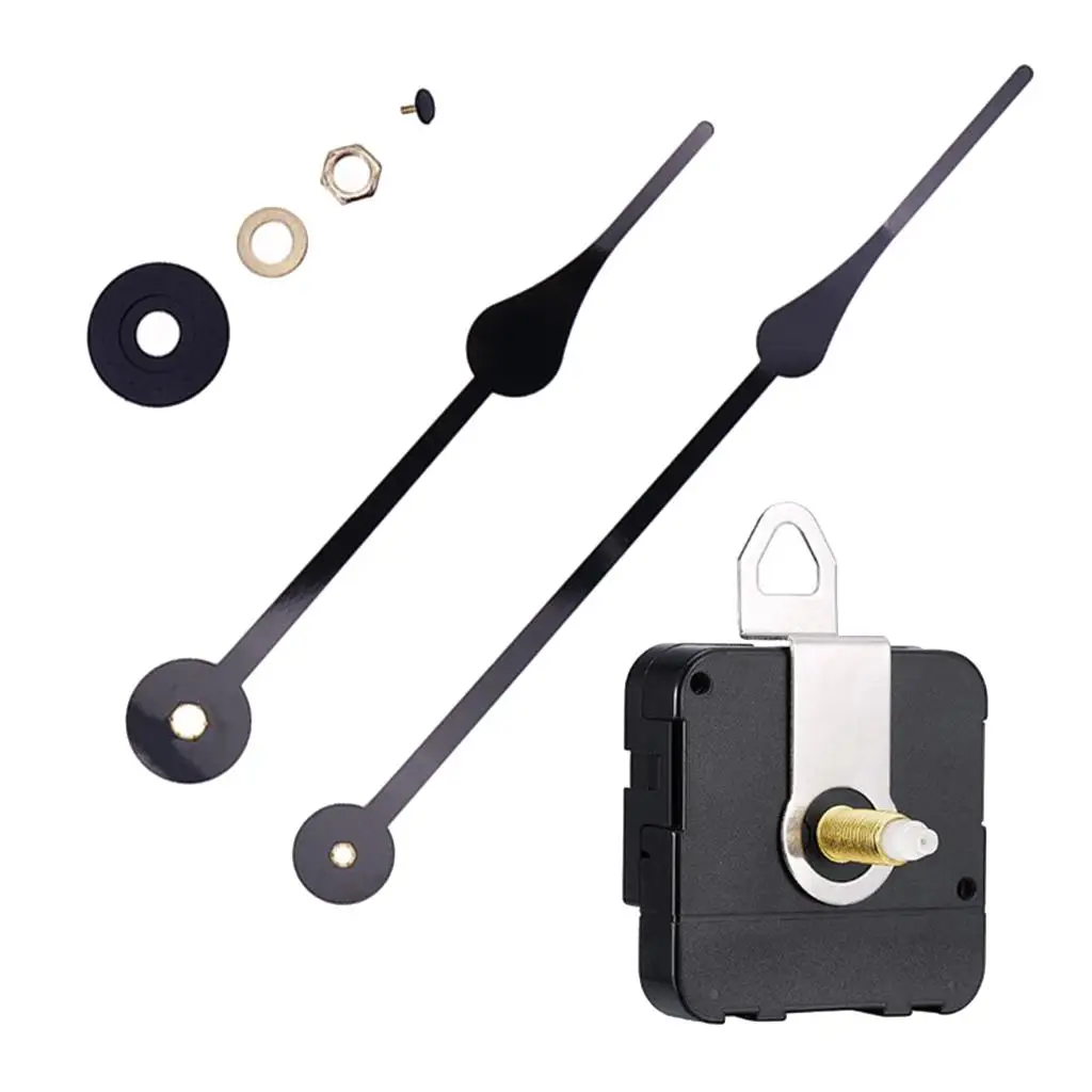 1 Set Silent Clock Black Hands Wall Clock Mechanism Movement Repair Replacement Parts Clockwork Clock Parts