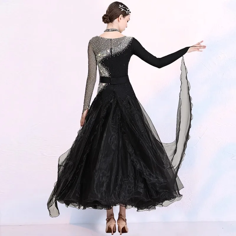 2025 Nieuwe Custom High End Vrouw Moderne Dans Jurk Ballroom Danswedstrijd Wals Prestaties Kleding Ballroom Dans Jurk