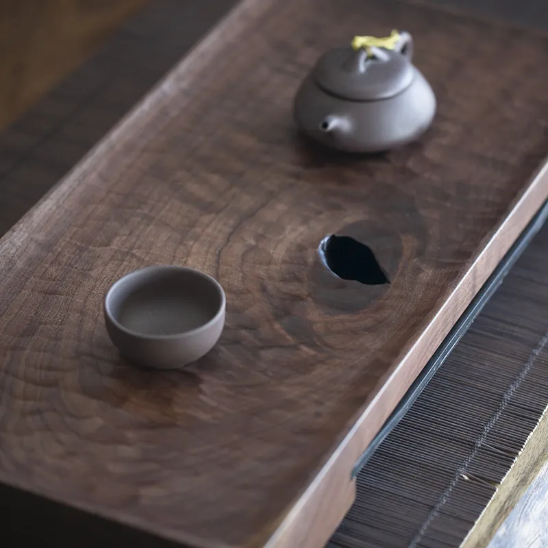 North American black walnut solid wood wabi-sabi wind water storage dry and wet tea making table