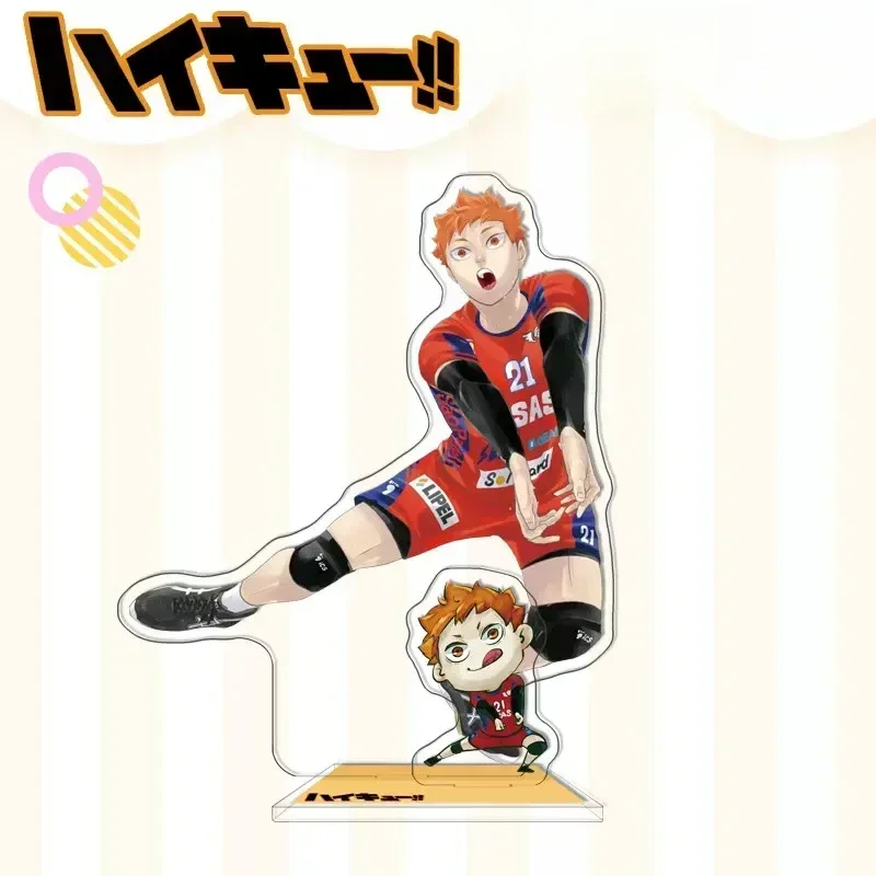 Anime Haikyu!! Double Insertion Acrylic Stand Volleyball Boys Hinata Shouyou Miya Osamu Model Desktop Plate Stand Model