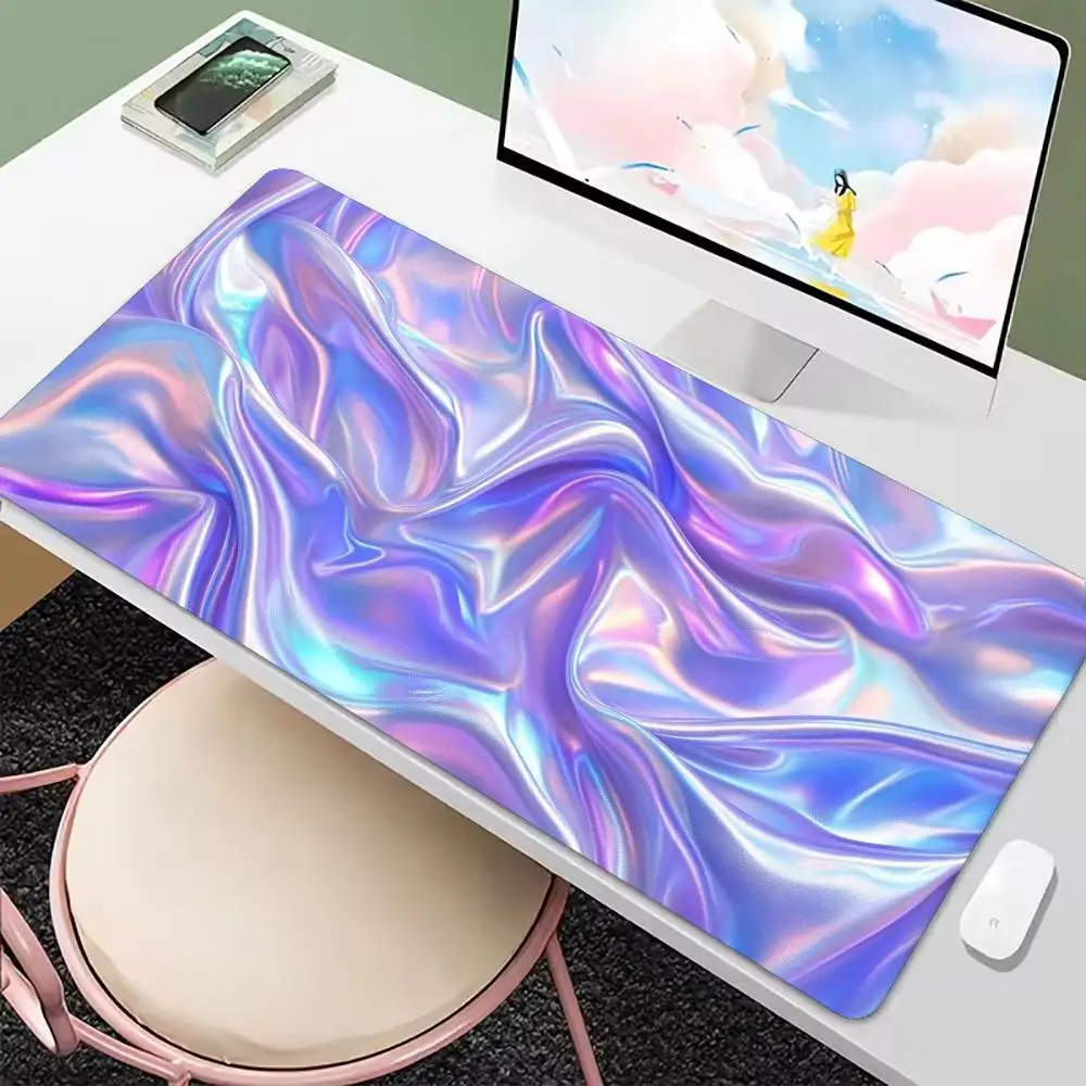 Fluid Silk Gradient Gaming Mouse Pad XXL Desk Mat, Non-Slip Rubber Base Smooth Surface, Keyboard Desk Mat for Office Esports