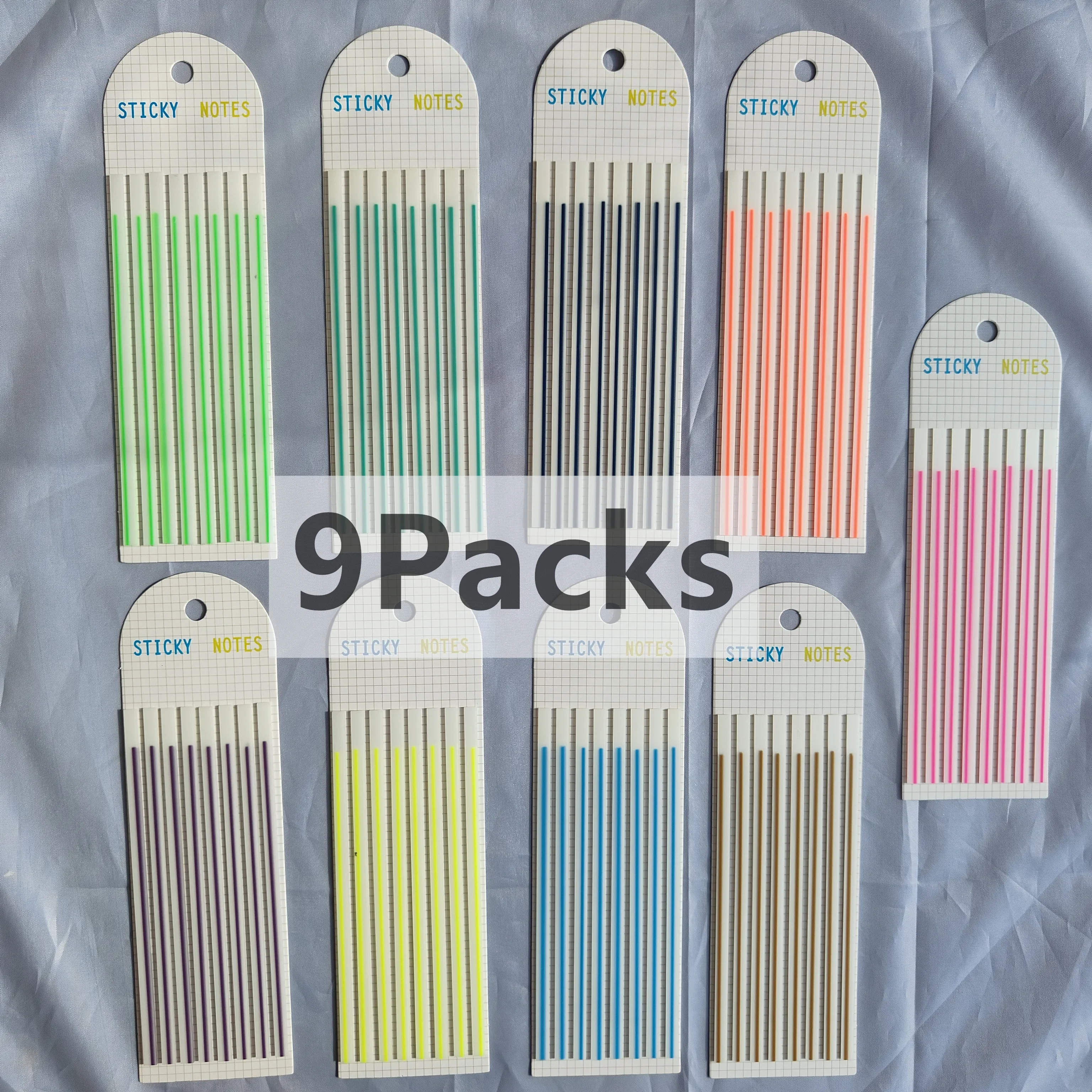 9 Packs Transparent Sticky Notes Self-Adhesive Reading Book Annotation Notepad Bookmarks Kawaii School Supplies