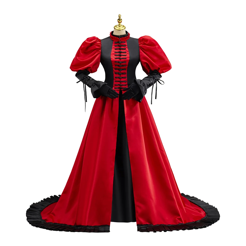 

Victorian Red Black Renaissance Dress Steampunk Vintage Women Medieval Gothic Vampire Carnival Dress Up Party Ball Gown
