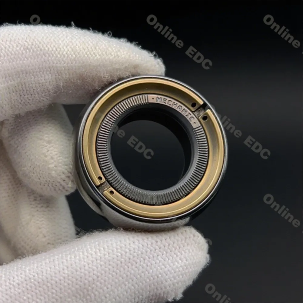 Used EDC Toys LAUTIE Mechanic C Pro Paragraph Finger Ring Zirconium Brass Fingertip Gyroscope Ratchet Magnetic Toys EDC