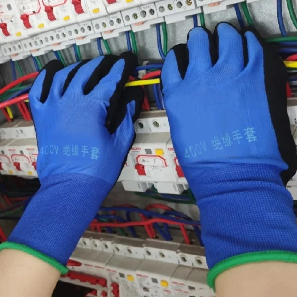 

1 Pair Withstanding Voltage 400V Electrician Insulating Gloves Anti-Slip Grip Anti-Static Electrical Maintenance Gloves