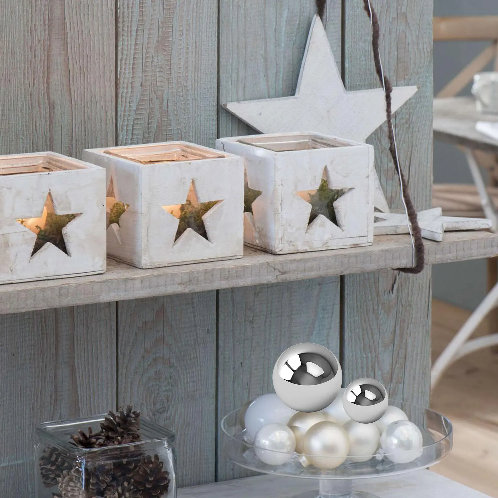 

5pcs Stainless Steel Balls Decoration Mirror Polished Sphere Rustproof Decorative Accessories Office