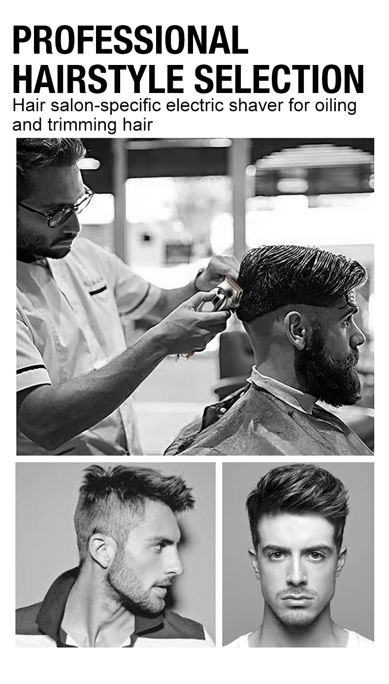 Haarschneidemaschine für Herren mit Ganzmetallklinge, elektrische Haarschneidemaschine, elektrische Haarschneidemaschine für den Haushalt, für Friseursalons, leistungsstarke Haarschneidemaschine für Tierhaare – Detail 3
