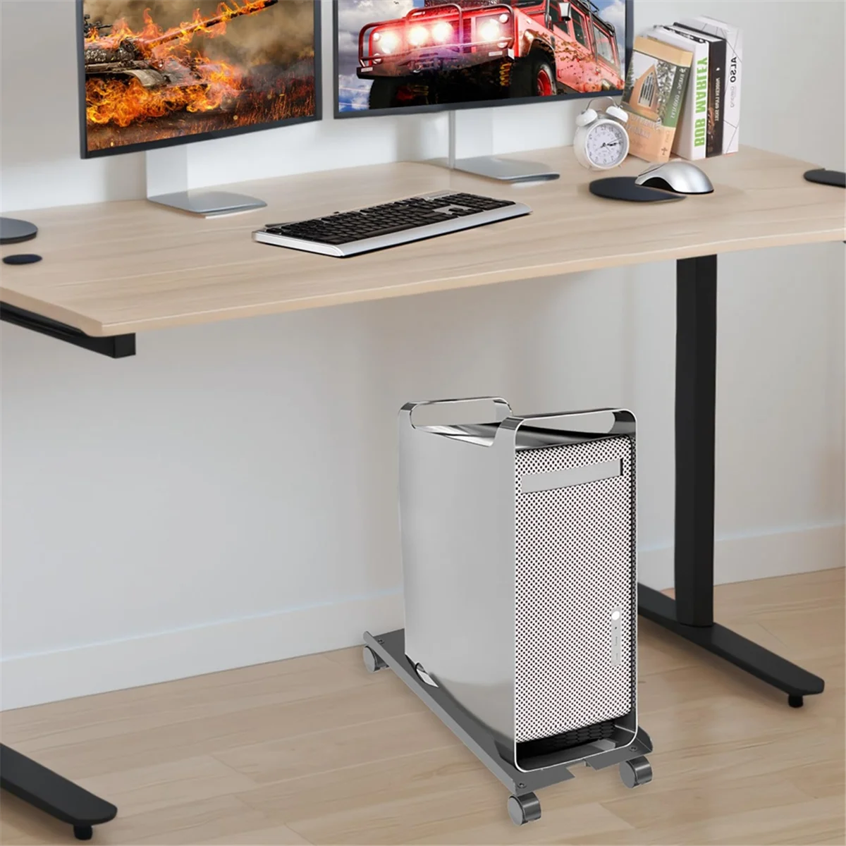 Supporto per PC Supporto per torre per computer Supporto per CPU mobile regolabile Supporto per torre per PC con ruote girevoli per la maggior parte dei computer PCJAS