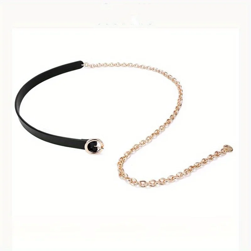 2026 NEU Dünner Gürtel für Damen: Schwarze Metall-Taillenkette, Modische Hemd-Dekoration, Vielseitige Anzug- und Kleiderkette – Detail 4