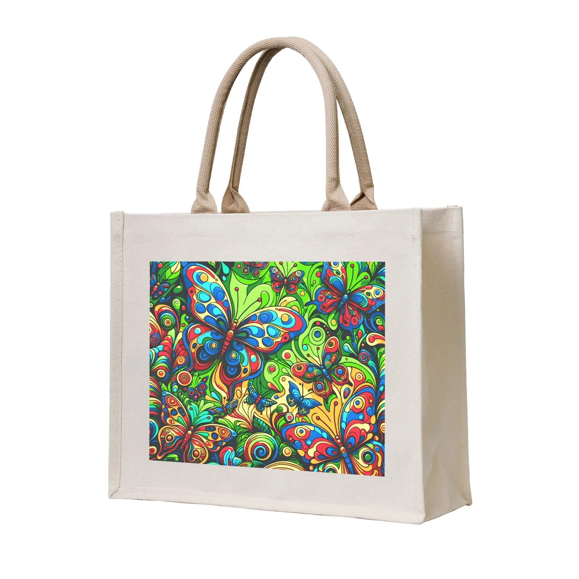 

Забавные красочные сумки для покупок с принтом бабочек, женские сумки-шопперы на плечо, вместительные сумки-тоут