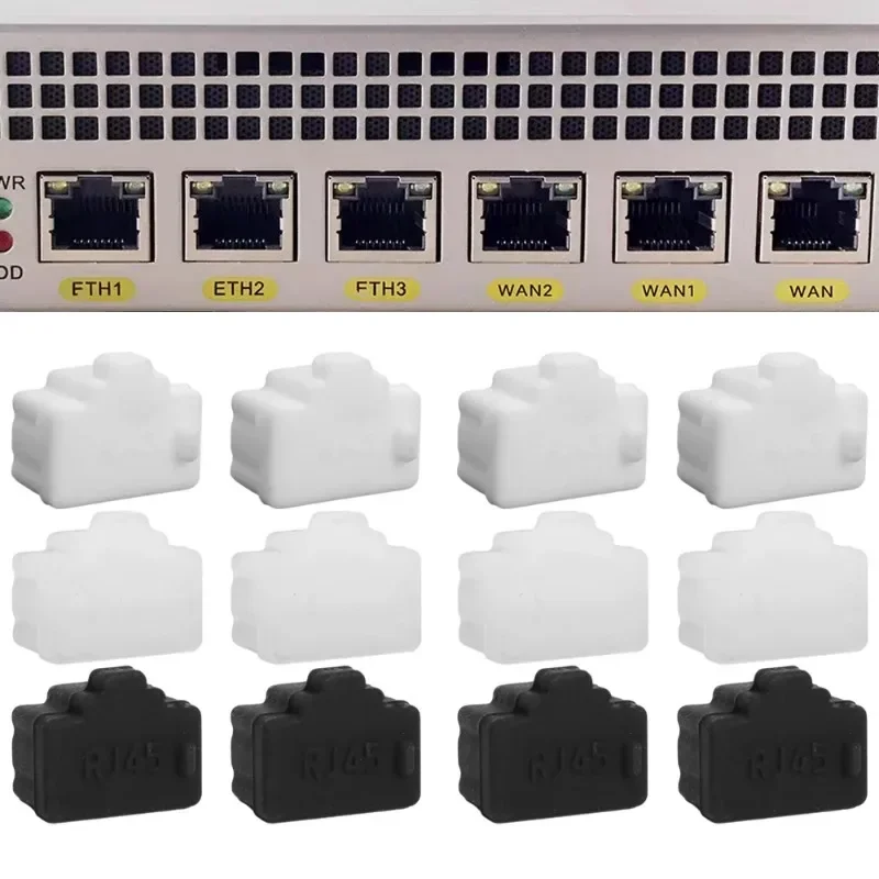 10-1szt Ethernet Hub Port RJ45 Osłona przeciwpyłowa Osłona RJ45 Uniwersalne wtyczki przeciwpyłowe do RJ45 Żeńskie gniazdo Kabel sieciowy Router