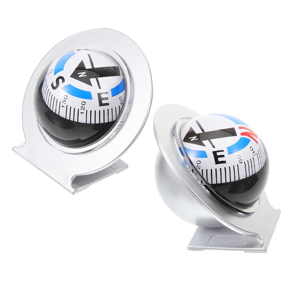 

2pcs Car Compass Ball Large Size Navigation Altimeter Black Vehicle Accessories Camping Marine Boat RV Use High Precision Sensor